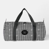 Grau mit Silver Accent Hahnentrittmuster Duffle Bag (Rückseite)