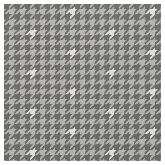 Grau mit Silver Accent Hahnentrittmuster Fabric Stoff (Nahaufnahme)