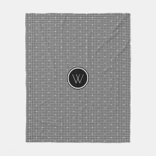 Grau mit Silver Accent Hahnentrittmuster Fleece Bl (Vorderseite)