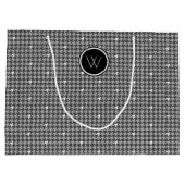 Grau mit Silver Accent Hahnentrittmuster Gift Bag Große Geschenktüte (Rückseite)