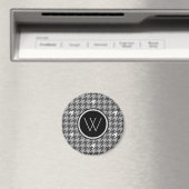 Grau mit Silver Accent Hahnentrittmuster Magnet (In Situ (Geschirrspüler))