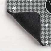 Grau mit Silver Accent Hahnentrittmuster Mousepad (Ecke)