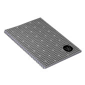 Grau mit Silver Accent Hahnentrittmuster Notebook Notizblock (Rechte Seite)