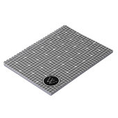 Grau mit Silver Accent Hahnentrittmuster Notebook Notizblock (Linke Seite)