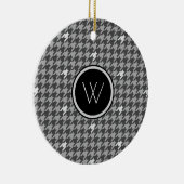 Grau mit Silver Accent Hahnentrittmuster Ornament (Rechts)