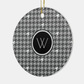 Grau mit Silver Accent Hahnentrittmuster Ornament (Links)