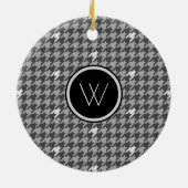 Grau mit Silver Accent Hahnentrittmuster Ornament (Hinten)