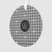 Grau mit Silver Accent Hahnentrittmuster Ornament (Vorderseite)
