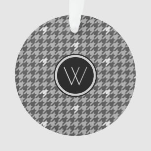Grau mit Silver Accent Hahnentrittmuster Ornament