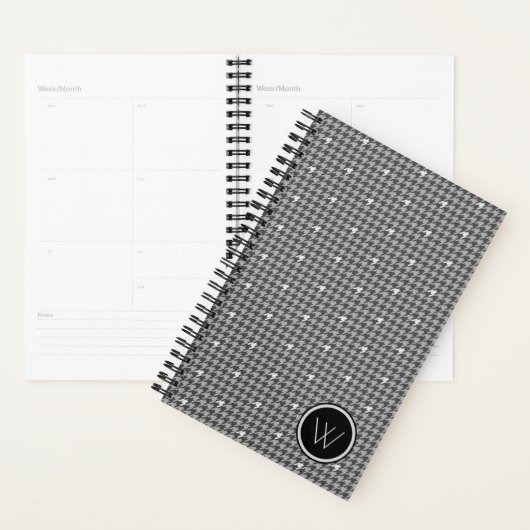 Grau mit Silver Accent Hahnentrittmuster Planner Planer (Anzeige)