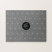 Grau mit Silver Accent Hahnentrittmuster Puzzle (Horizontal)