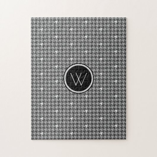 Grau mit Silver Accent Hahnentrittmuster Puzzle (Vertikal)