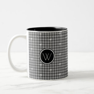 Grau mit Silver Accent Hahnentrittmuster Tasse