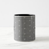 Grau mit Silver Accent Hahnentrittmuster Tasse (Mittel)