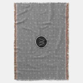 Grau mit Silver Accent Hahnentrittmuster Throw Bla Decke (Vorderseite Vertikal)