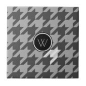 Grau mit Silver Accent Hahnentrittmuster Tile Fliese (Vorderseite)