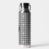 Grau mit Silver Accent Hahnentrittmuster Trinkflasche (Rückseite)