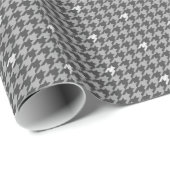 Grau mit Silver Accent Hahnentrittmuster Wrapping Geschenkpapier (Rolleneckpunkt)