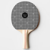 Grau mit Silver Hahnentrittmuster Ping Pong Paddle Tischtennis Schläger (Rückseite)