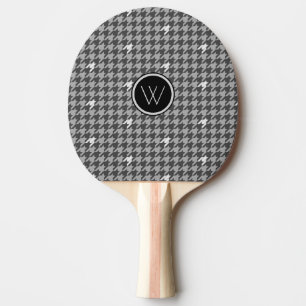 Grau mit Silver Hahnentrittmuster Ping Pong Paddle Tischtennis Schläger