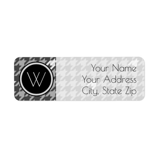 Grau mit Silver Hahnentrittmuster Rücksendeadresse (Vorne)