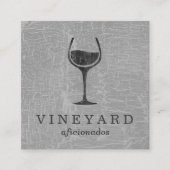 Grau mit Weinglas Quadratische Visitenkarte (Vorderseite)