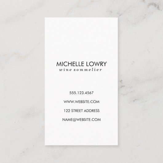 Grau mit Weinglas Visitenkarte (Rückseite)