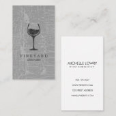 Grau mit Weinglas Visitenkarte (Vorne/Hinten)