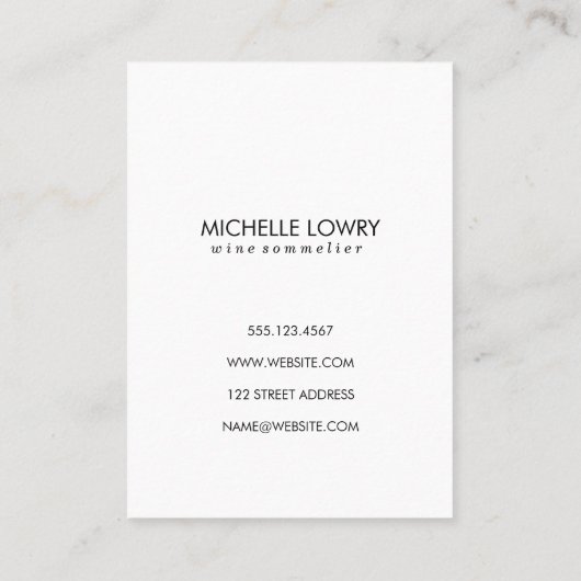 Grau mit Weinglas Visitenkarte (Rückseite)