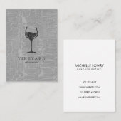 Grau mit Weinglas Visitenkarte (Vorne/Hinten)