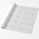 Grau mit White Wedding Monogram Wrapping Paper Geschenkpapier<br><div class="desc">Grau mit weißem Hochzeitspapier. Fügen Sie einen Namen hinzu und passen Sie ihn mit einem Initial an.</div>