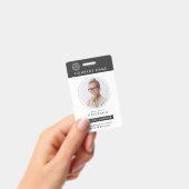 Grau | Mitarbeiter Foto ID Company Security Ausweis (Handheld)