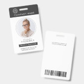 Grau | Mitarbeiter Foto ID Company Security Ausweis (Vorder- & Rückseite)