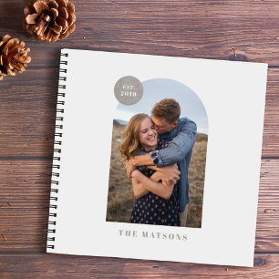 Grau Modern Arch Custom Foto Album Journal Notizblock