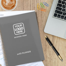 Grau| Modern Berufliches White Business-Logo Planer