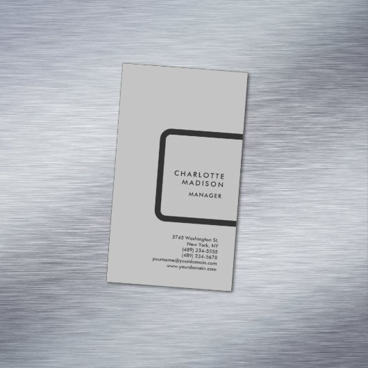 Grau Modern Einfach Minimalistisch Schlicht Berufl Magnetische Visitenkarte (Beispiel)