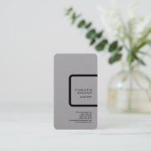 Grau Modern Einfach Minimalistisch Schlicht Berufl Visitenkarte (Stehend Vorderseite)