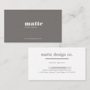 Grau   Modern Elegant Minimalistisch Professionell Visitenkarte