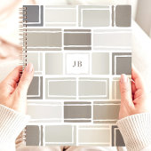 Grau Modern Geometrisch Monogrammiert Planer