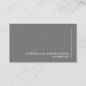 Grau Modern Minimalistisch Beruflich Visitenkarte (Vorderseite)
