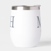 Grau Modern Monogram Junggeselinnen-Abschied Bride (Links)