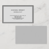 Grau Modern Schlicht einfach anziehend Minimalisti Visitenkarte (Vorne/Hinten)