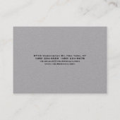 Grau Modern trendy Minimalistisch Visitenkarte (Rückseite)