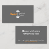 Grau Moderne Fitness Personal Trainer Weights Visitenkarte (Vorne/Hinten)