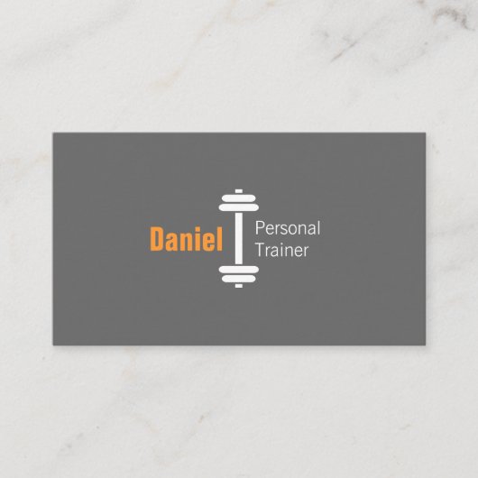 Grau Moderne Fitness Personal Trainer Weights Visitenkarte (Vorderseite)