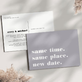 Grau | Moderne Hochzeitserklärung Ankündigungspostkarte