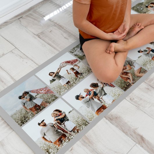 Grau moderne minimalistische, elegante Collage aus Yogamatte