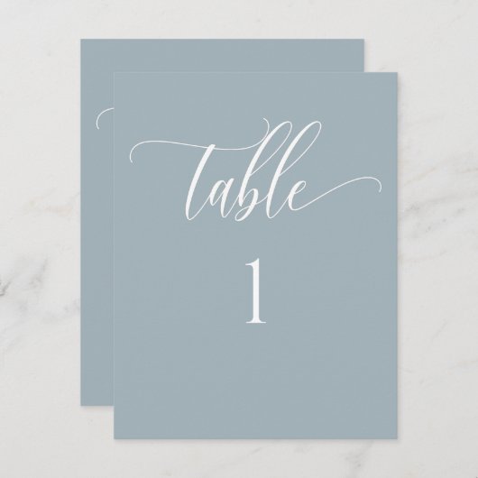 Grau Moderne Minimalistische Tischnummer (Vorne/Hinten)