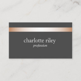 Grau | Moderne Rose Gold gestreift Stilvoll Visitenkarte