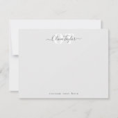 Grau-moderne Script Personalisiert Stationery Note Mitteilungskarte (Vorderseite)
